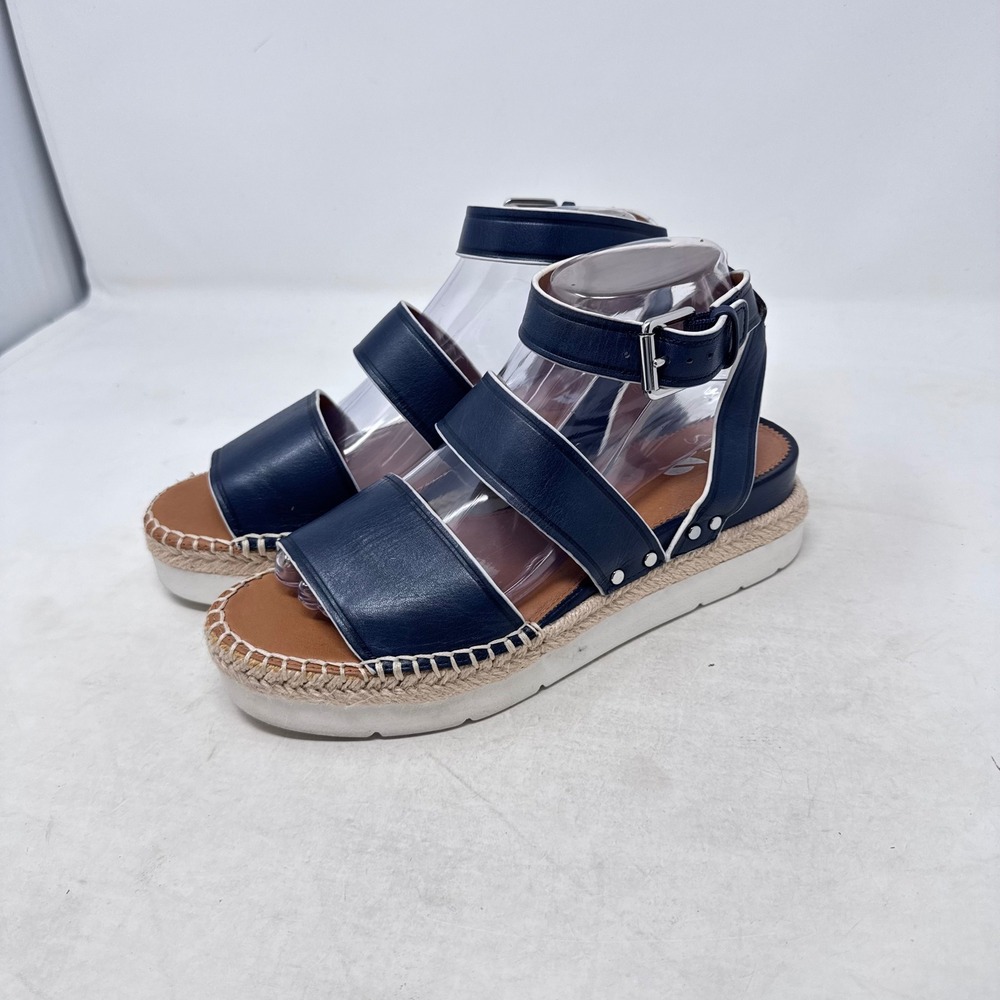 Sarto Franco Sarto Espadrille Platform Sandals Navy Blue Size 8 Nautical Summer
